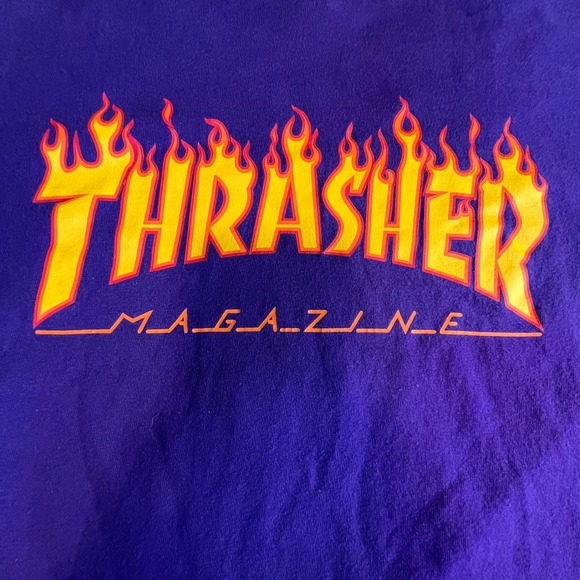 Thrasher S Purple Flame Logo Graphic T-Shirt Small Skater Streetwear Hypebeast - Picture 2 of 6